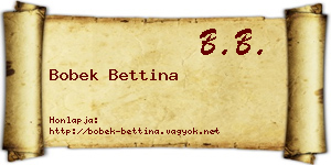 Bobek Bettina névjegykártya